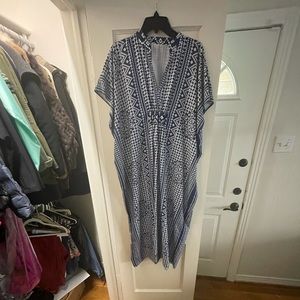 Blue and White Caftan Dress